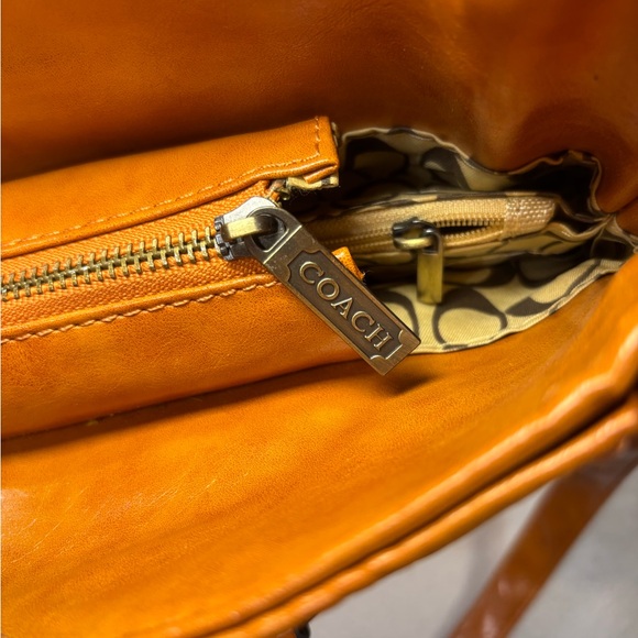 Coach Ashley Cognac Leather Satchel Crossbody Shoulder Bag Horse Carriage - Picture 14 of 15